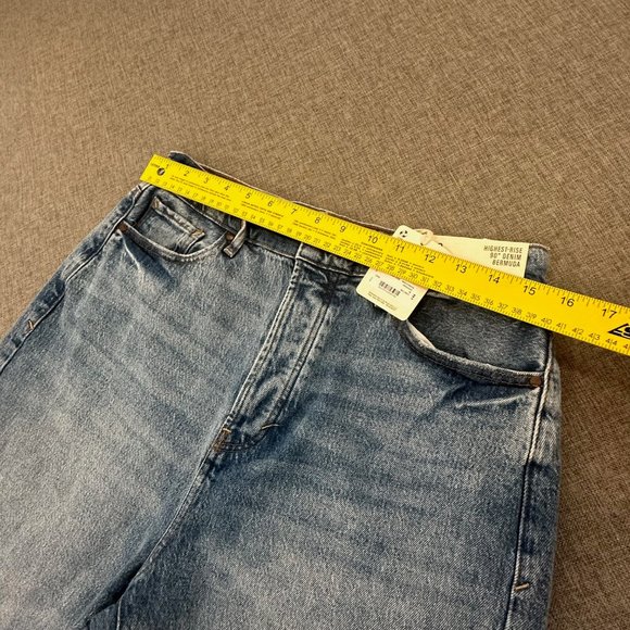 New! a.n.a. a new approach Bermuda Shorts High Rise Denim Cutt Off Shorts Sz 10 - Picture 6 of 13